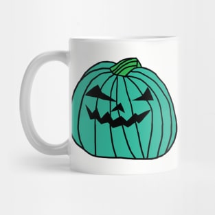 Big Cyan Halloween Horror Pumpkin Mug